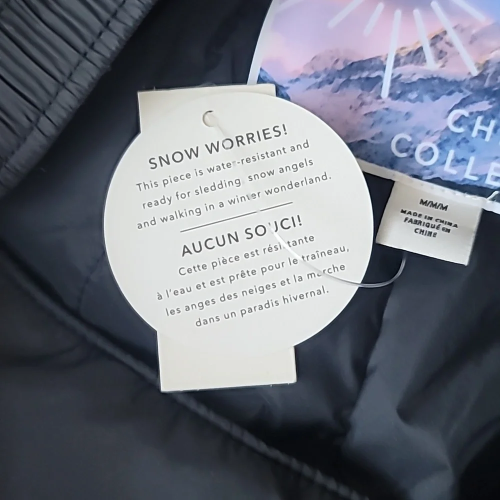 NWT Aerie Chillside Water Resistant Snow Puffer Pants, Size Medium, Color Black - Picture 11 of 12